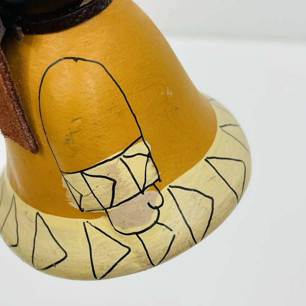 Hand Painted Ceramic Storyteller Bell Ornament Southwestern‎ Native Style